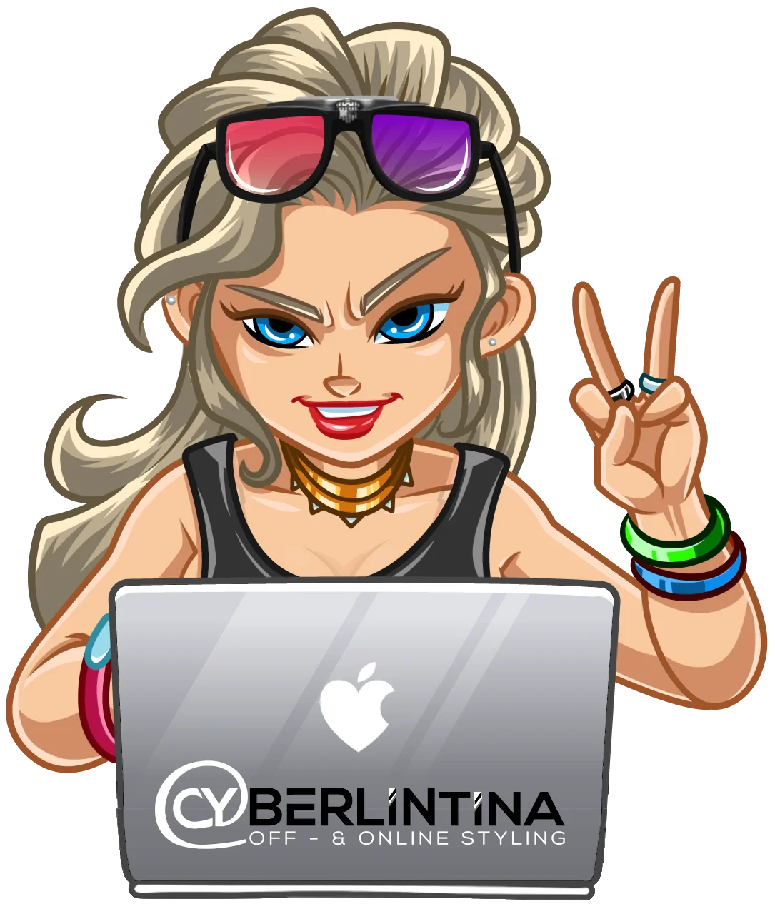 CyBERLINTINA — Cyber-Queen von Förster am MacBook, Illustration